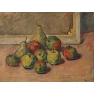 Apples, pears and canvas